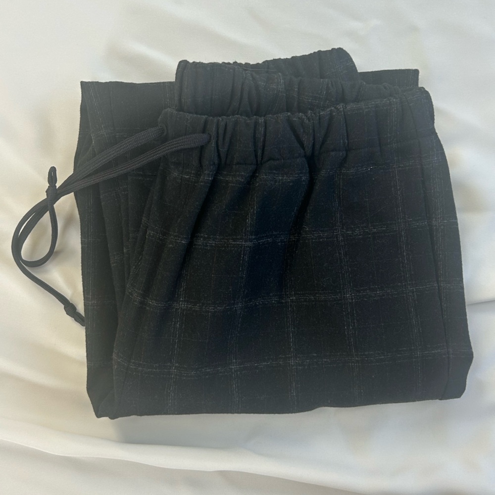 Babaton Charcoal Checkered Drawstring Pants